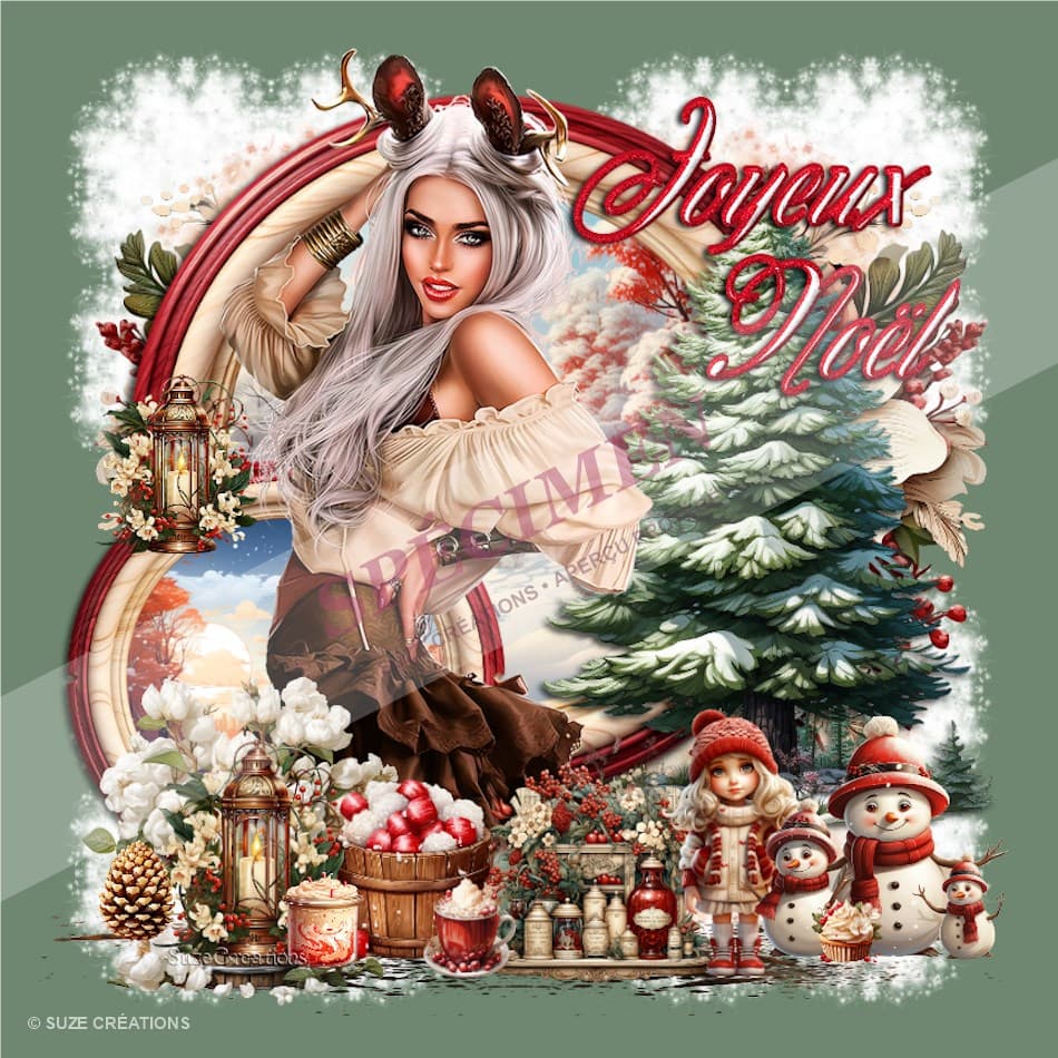 Joyeux Noël — Sapin enneigé