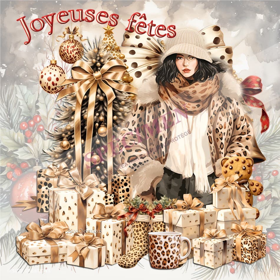 Joyeuses fêtes — Léopard & or