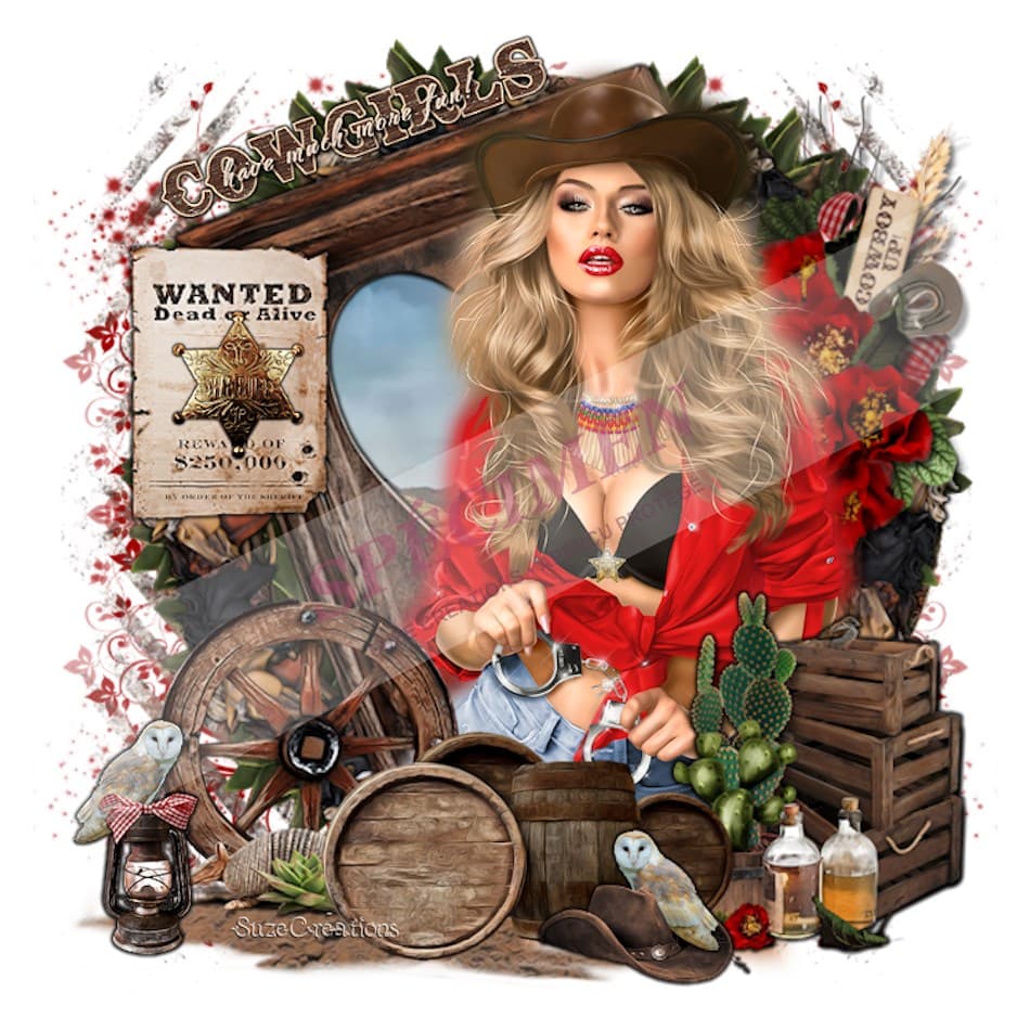 Cowgirl en rouge